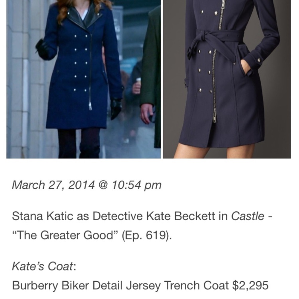 Burberry Navy Double-Breasted Trench Coat
